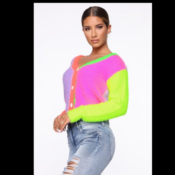 Angelica Multi Color Block Cardigan - Picture 3 of 6